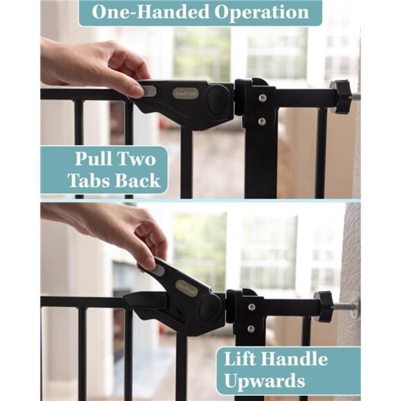 39.6” Dog Gate for Stairs & Doorways,30" Tall Baby Gate Pressure Mount Pet Gates - Picture 5 of 6